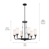 Kichler Vetivene 6-Light Black Farmhouse Chandelier