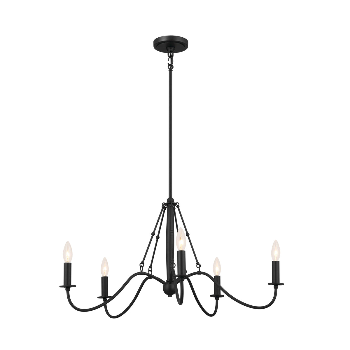 Kichler Freesia 5-Light Black Farmhouse Chandelier