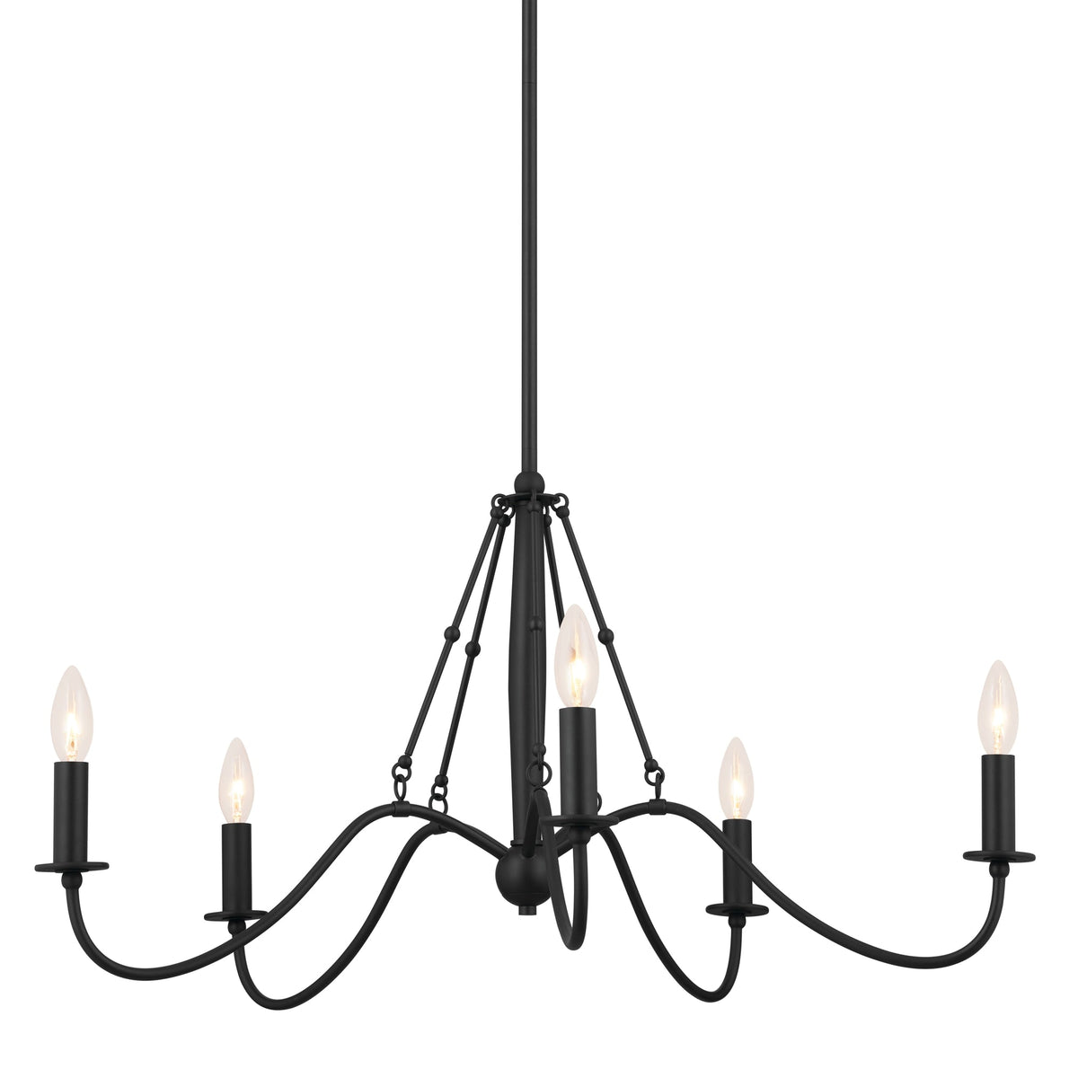 Kichler Freesia 5-Light Black Farmhouse Chandelier