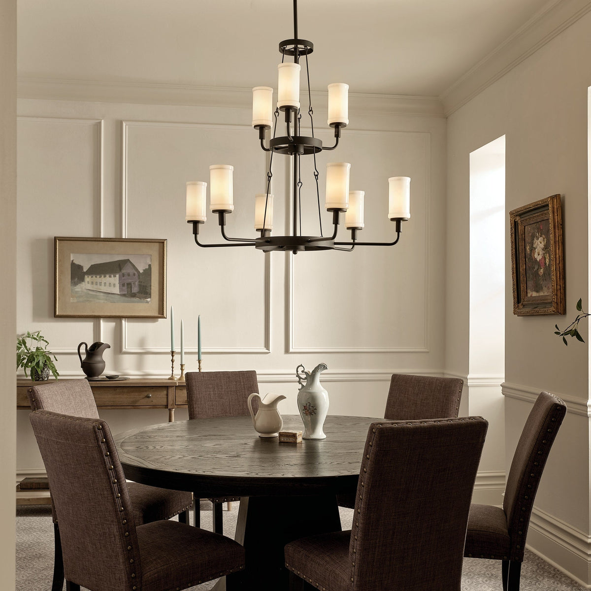 Kichler Vetivene 9-Light Black Farmhouse Chandelier
