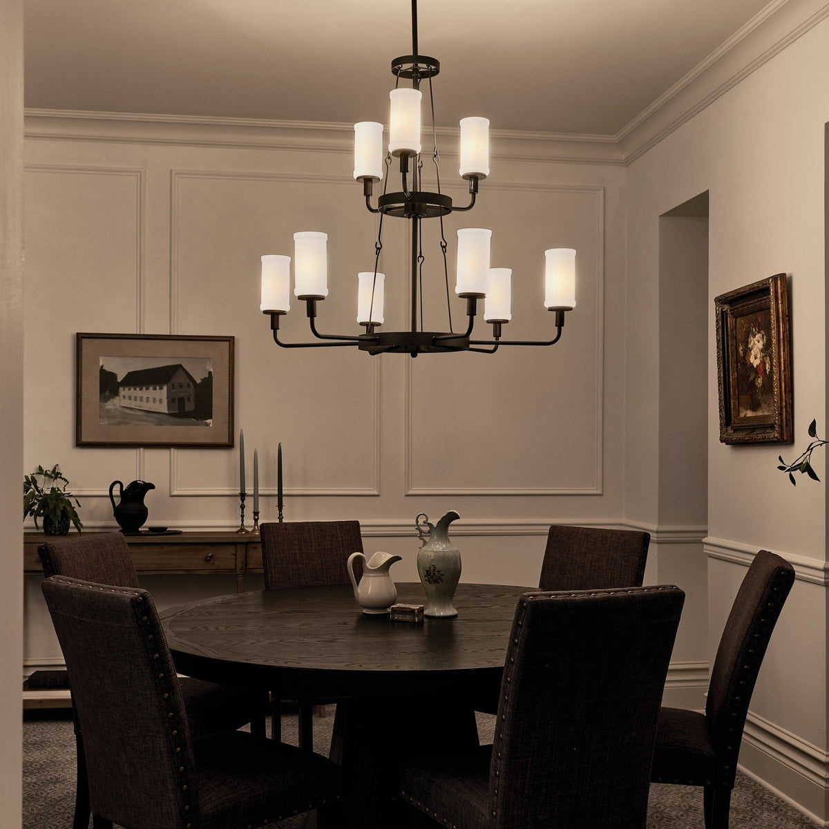 Kichler Vetivene 9-Light Black Farmhouse Chandelier