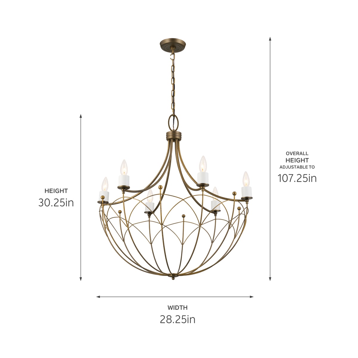 Kichler Topiary 6-Light Bronze Farmhouse Chandelier