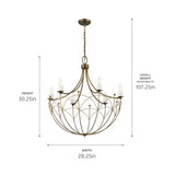 Kichler Topiary 6-Light Bronze Farmhouse Chandelier