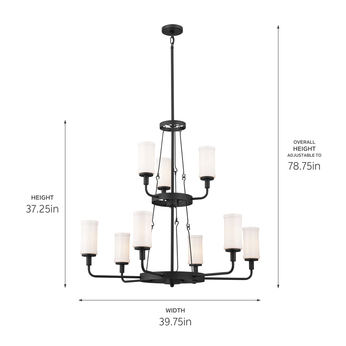 Kichler Vetivene 9-Light Black Farmhouse Chandelier