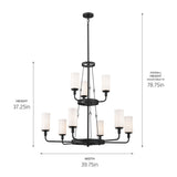 Kichler Vetivene 9-Light Black Farmhouse Chandelier