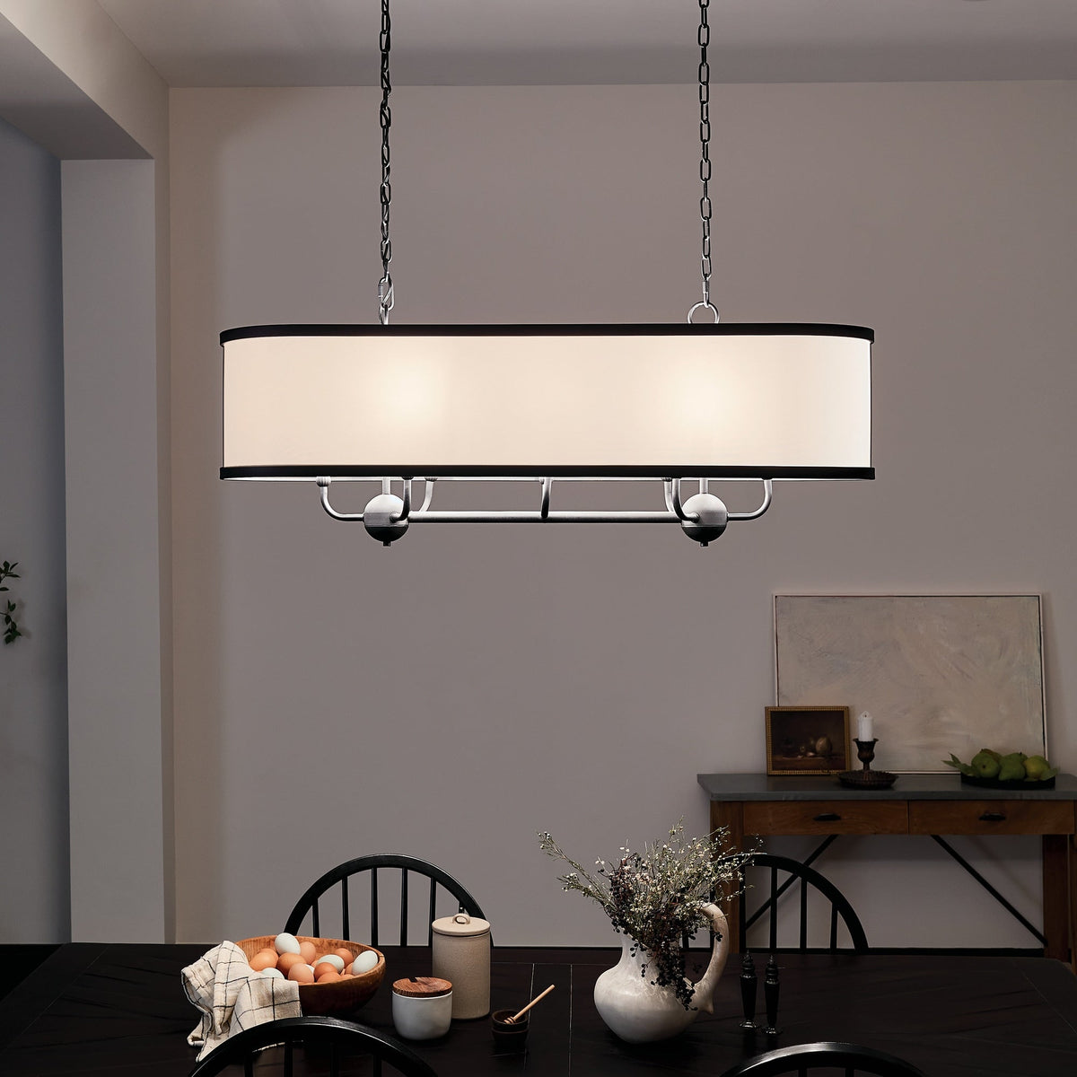 Kichler Heddle 8-Light Black Farmhouse Chandelier