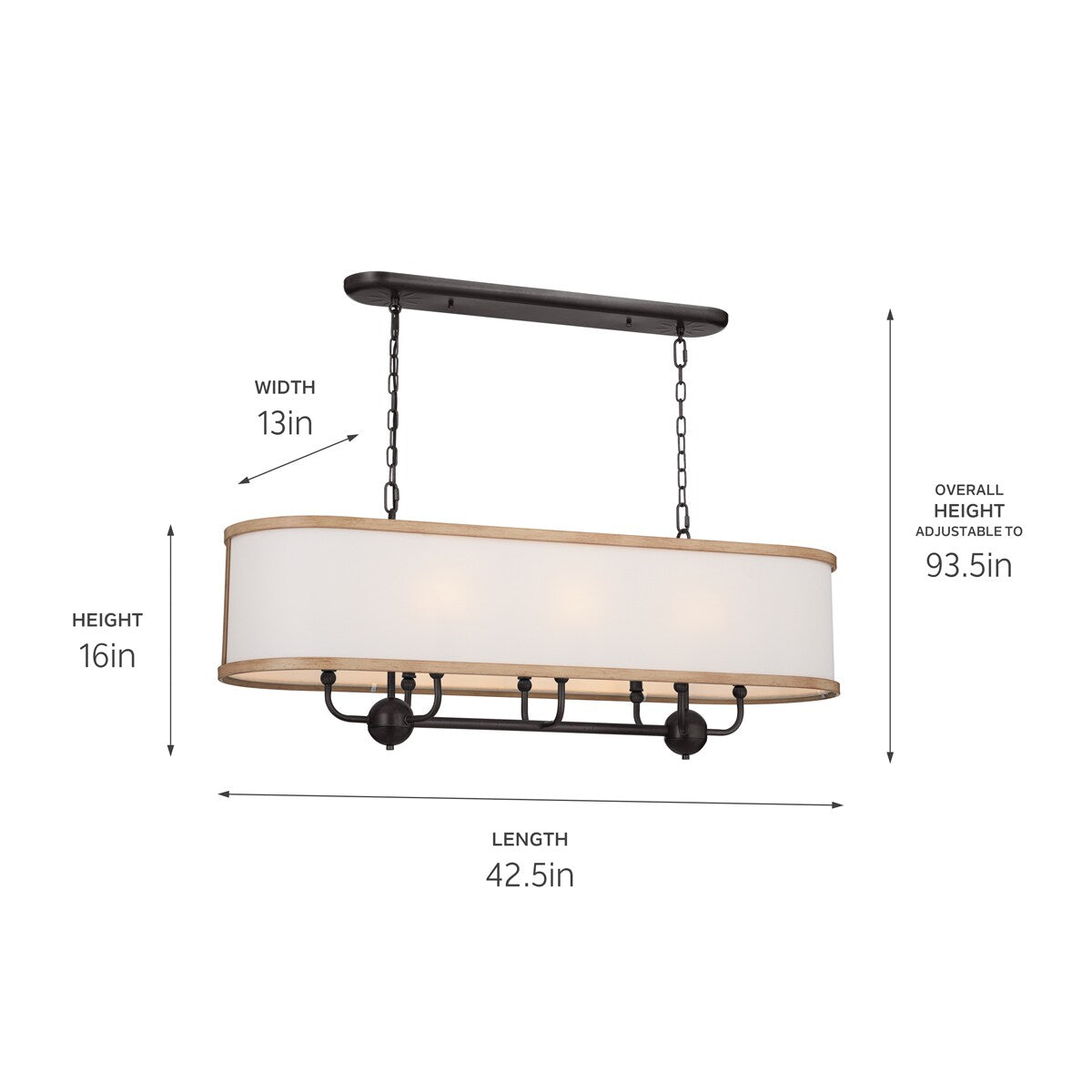Kichler Heddle 8-Light Gray Farmhouse Chandelier