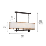 Kichler Heddle 8-Light Gray Farmhouse Chandelier