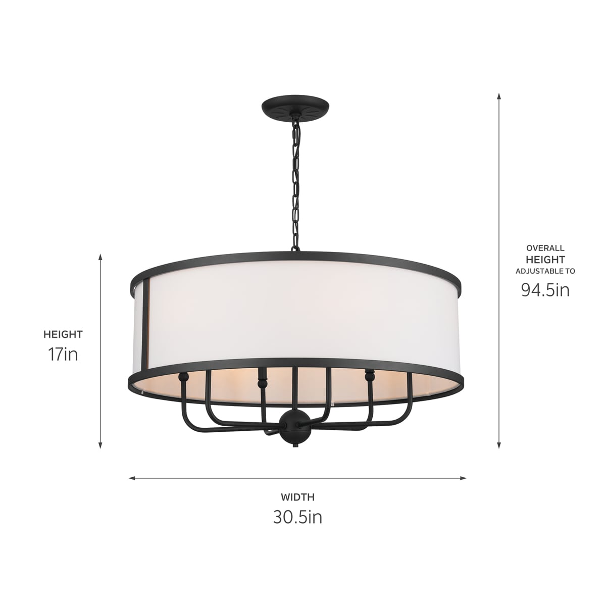 Kichler Heddle 6-Light Black Farmhouse Chandelier