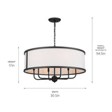 Kichler Heddle 6-Light Black Farmhouse Chandelier