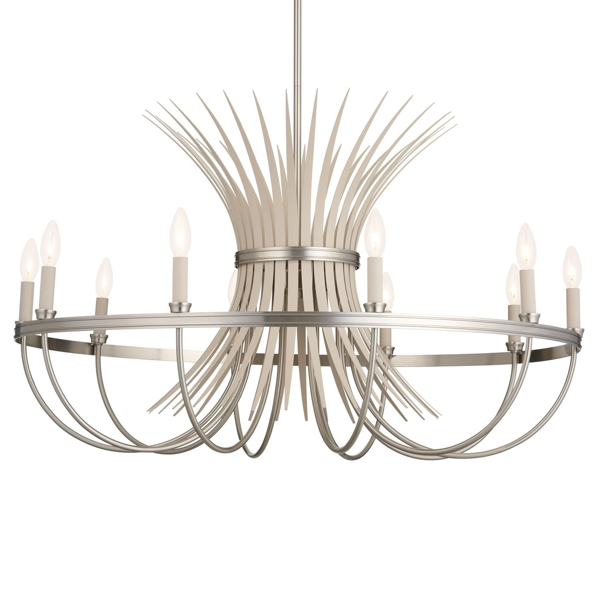 Kichler Baile 9-Light Brushed Nickel Farmhouse Chandelier