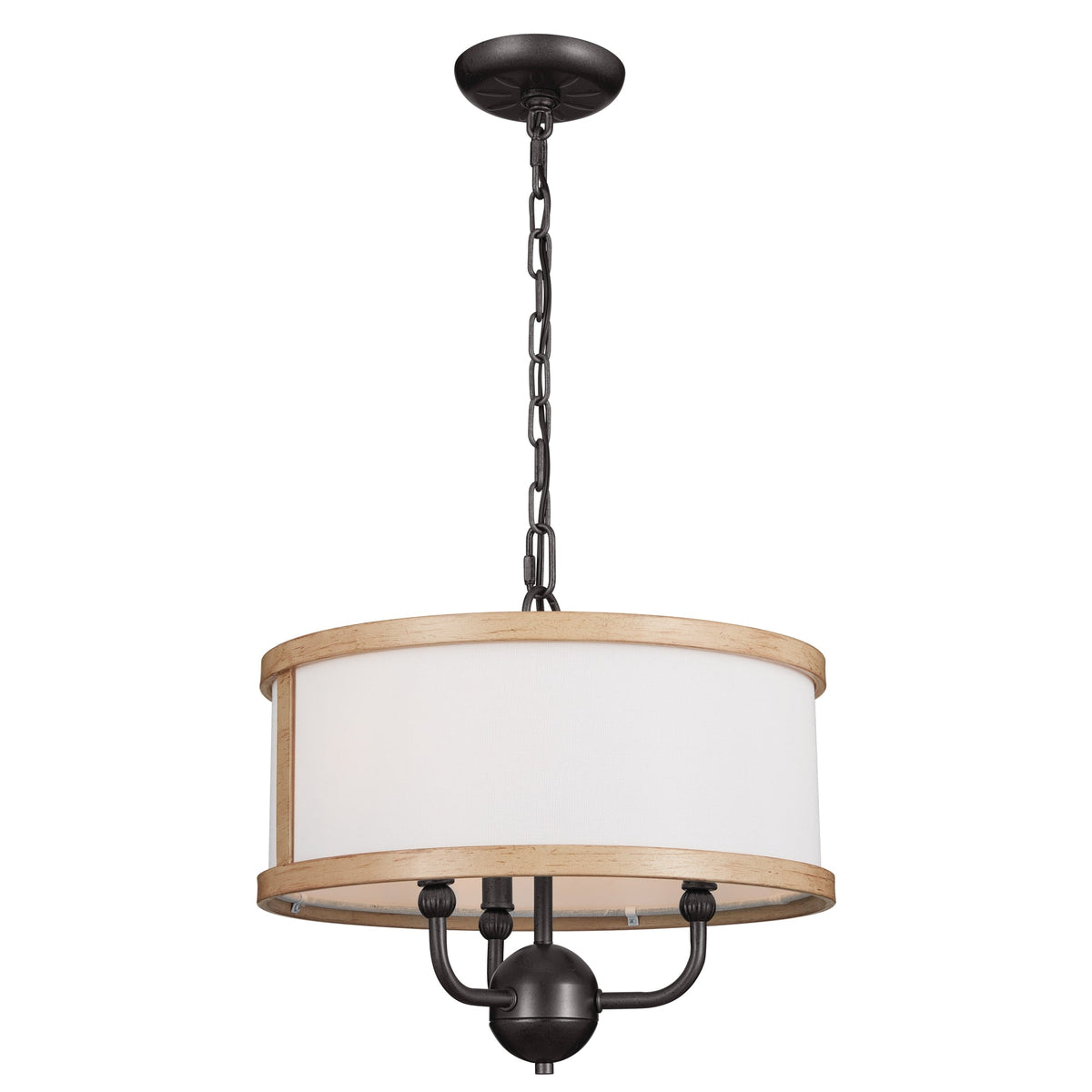 Kichler Heddle 3-Light Gray Farmhouse Chandelier