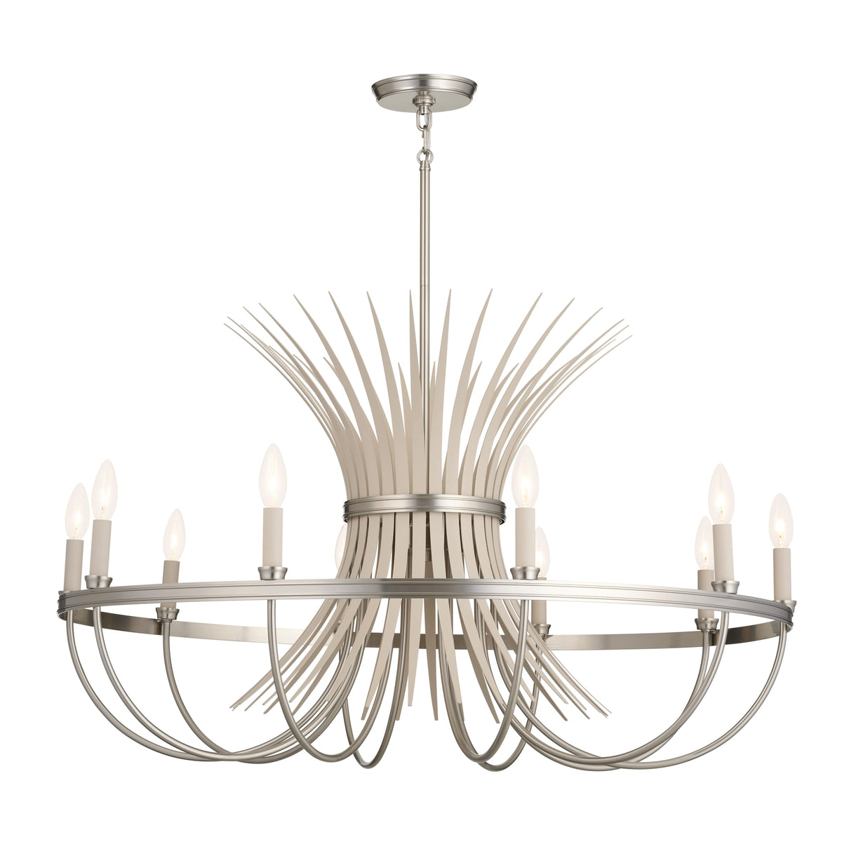 Kichler Baile 9-Light Brushed Nickel Farmhouse Chandelier
