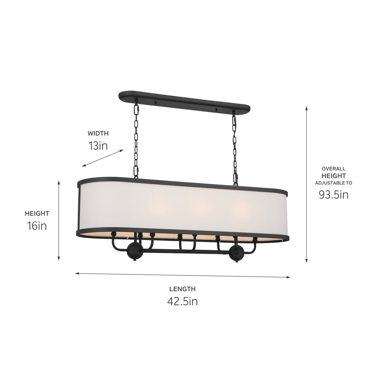 Kichler Heddle 8-Light Black Farmhouse Chandelier