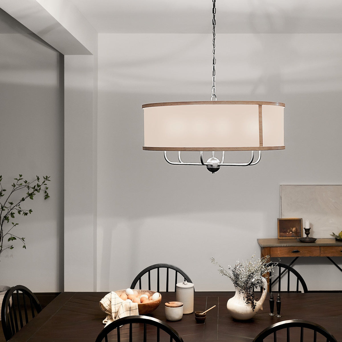 Kichler Heddle 6-Light Gray Farmhouse Chandelier