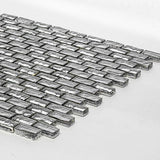 Jeffrey Court Treasure Bell Grey 11-7/8 in. x 12 in. x 8 mm Interlocking Textured Glass Mosaic Tile