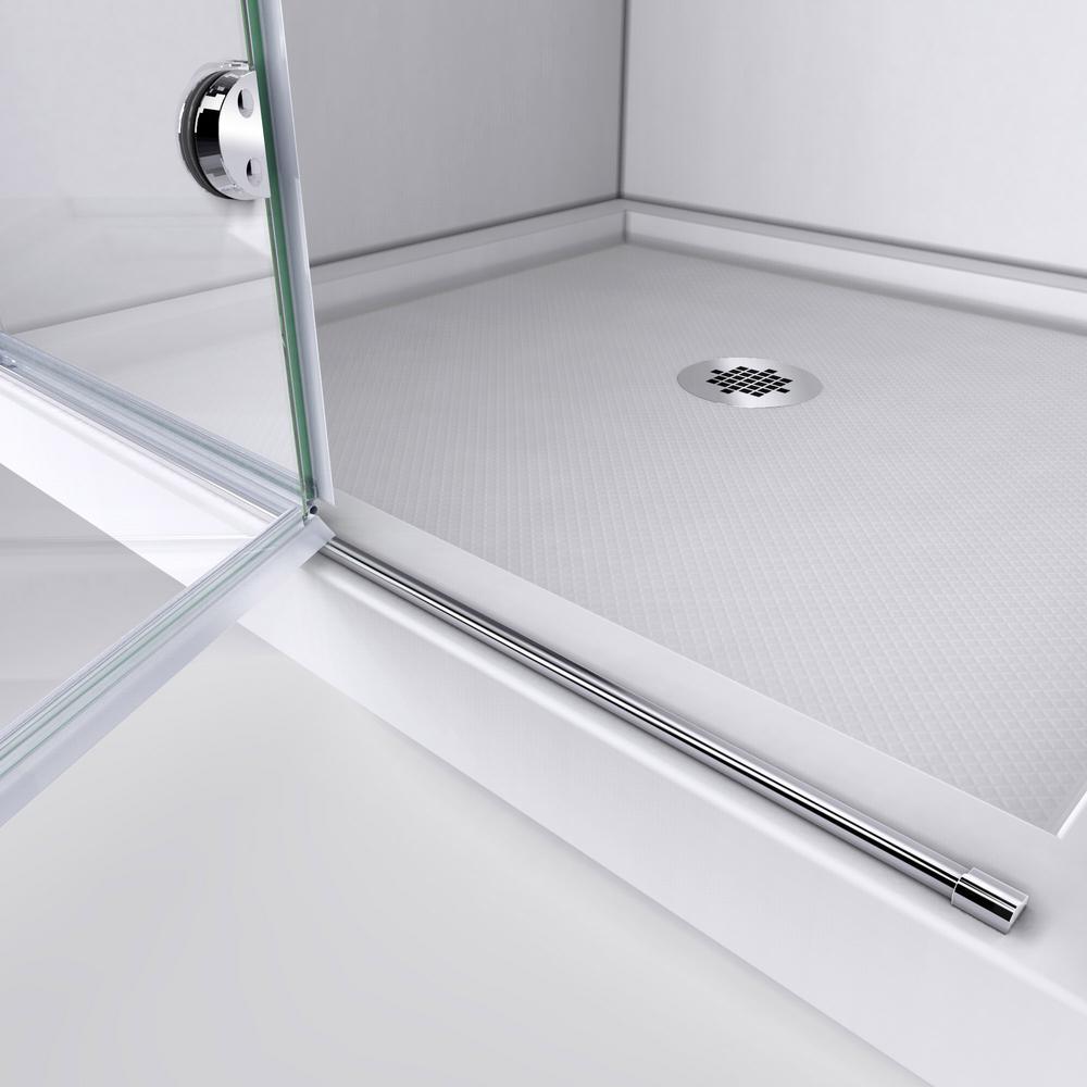Aqua Fold 36 in. x 58 in. Frameless Hinged Tub Door in Chrome - Super Arbor