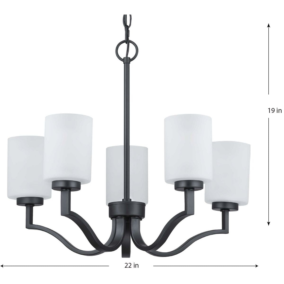 Progress Lighting Avette 5-Light Matte Black Transitional Chandelier