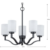 Progress Lighting Avette 5-Light Matte Black Transitional Chandelier