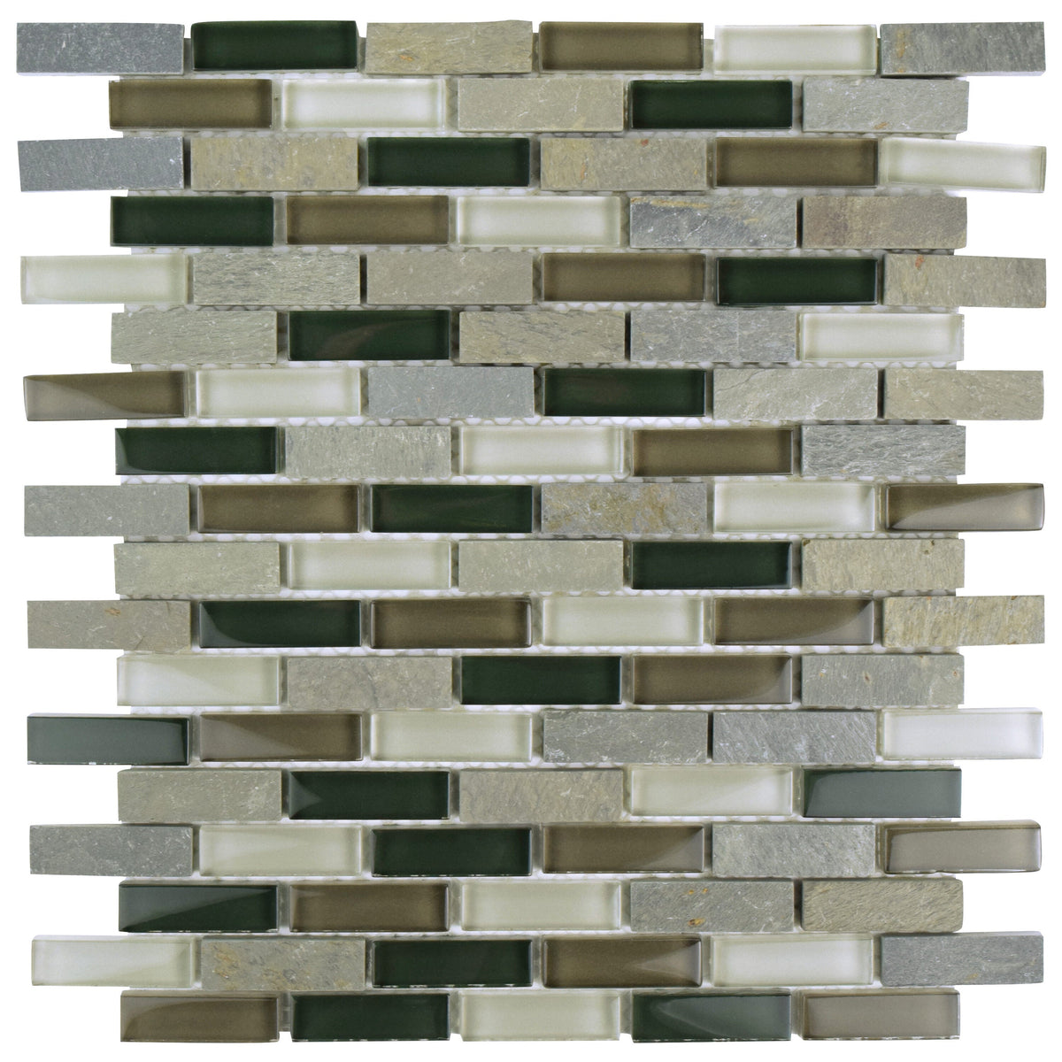Affinity Tile Tessera Subway Stonehenge 11-in x 12-in Multi-finish Glass Mosaic Wall Tile product image