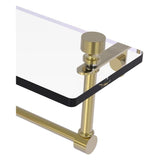 Allied Brass Foxtrot Unlacquered Brass 1-Tier Wall-Mount Bathroom Shelf with Integrated Towel Bar, 16 x 5 in