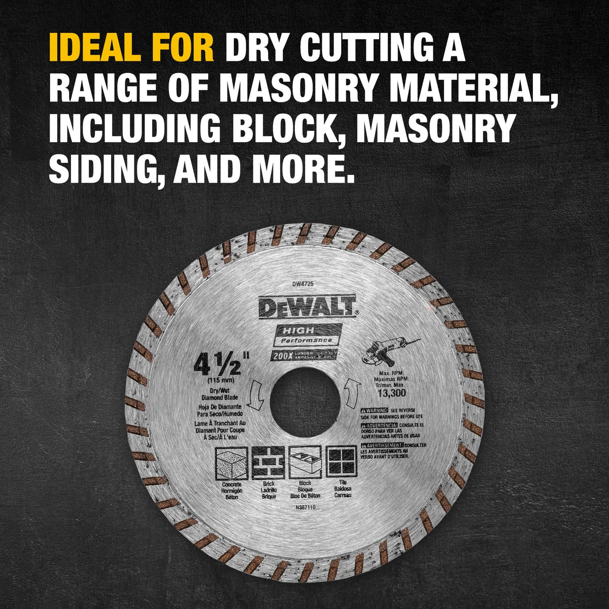 DEWALT Diamond 4.5-in Grinding Wheel, DW4725