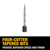 DEWALT 3-Piece Assorted High-Speed Steel Countersink Twist Drill Bit Set (Rapid Load)