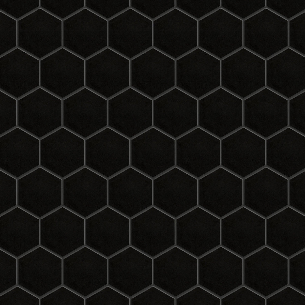 Affinity Tile Metro 2" Hex Matte Black 11-in x 13-in Matte Porcelain Hexagon Mosaic Floor and Wall Tile product image