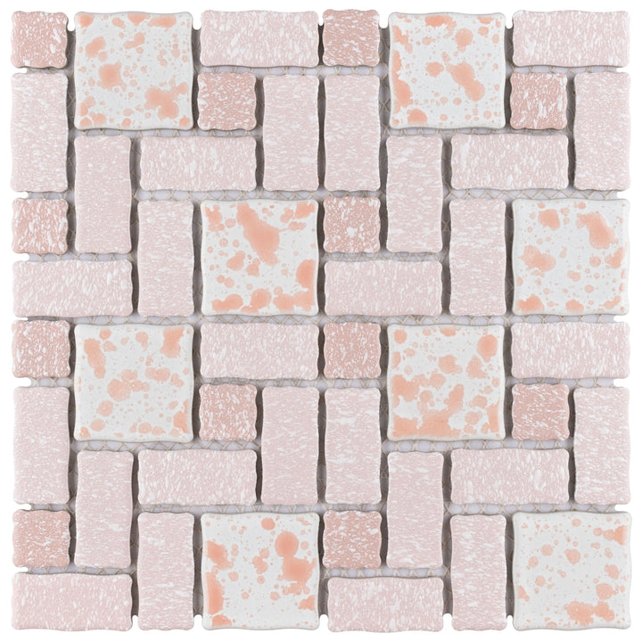 Affinity Tile Academy Pink 12-in x 12-in Multi-finish Porcelain Mosaic Floor and Wall Tile product image