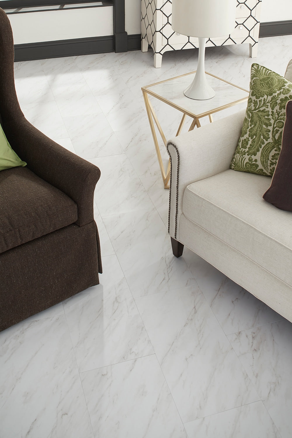 Style Selections Grecian Marble 12-in x 24-in Groutable Water-Resistant Peel-and-Stick Luxury Vinyl Tile Flooring, 2-sq ft Piece