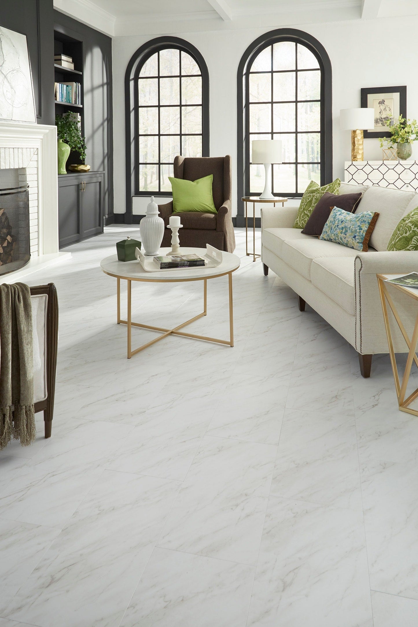 Style Selections Grecian Marble 12-in x 24-in Groutable Water-Resistant Peel-and-Stick Luxury Vinyl Tile Flooring, 2-sq ft Piece