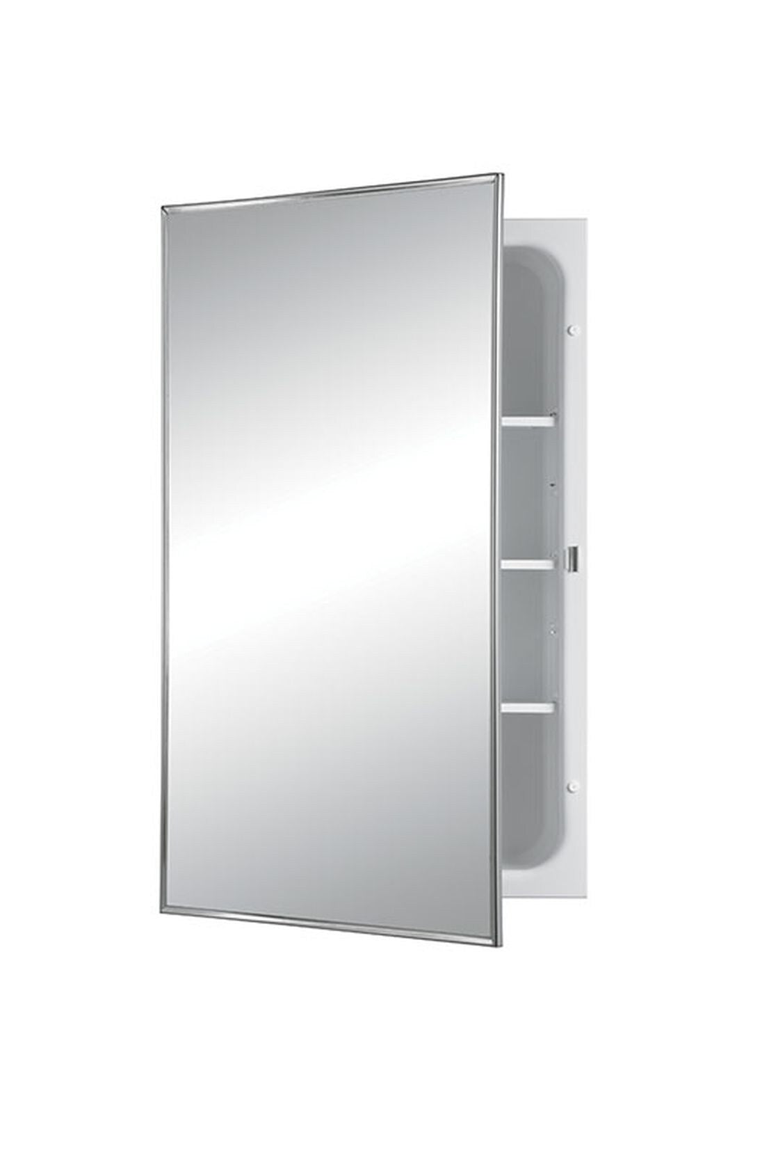 Jensen Styleline 16-in x 26-in Recessed Mount Stainless Steel Mirrored Medicine Cabinet