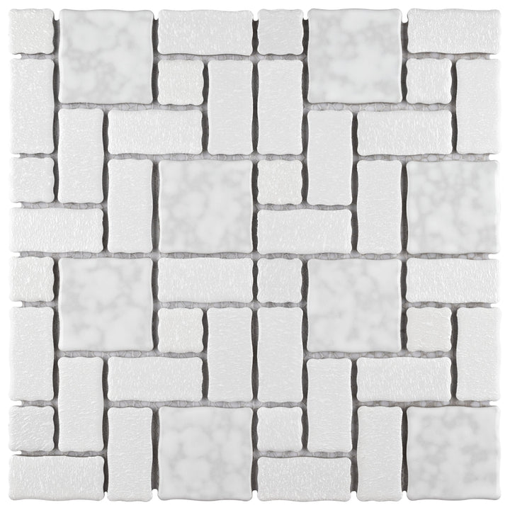 Affinity Tile Academy White 12-in x 12-in Multi-finish Porcelain Mosaic Floor and Wall Tile product image