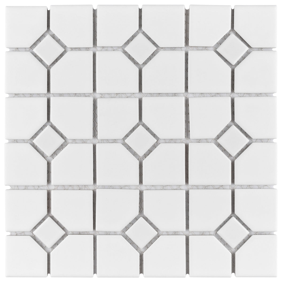 Affinity Tile Oxford Matte White with Glossy White Dot 11-in x 11-in Multi-finish Porcelain Mosaic Floor and Wall Tile product image