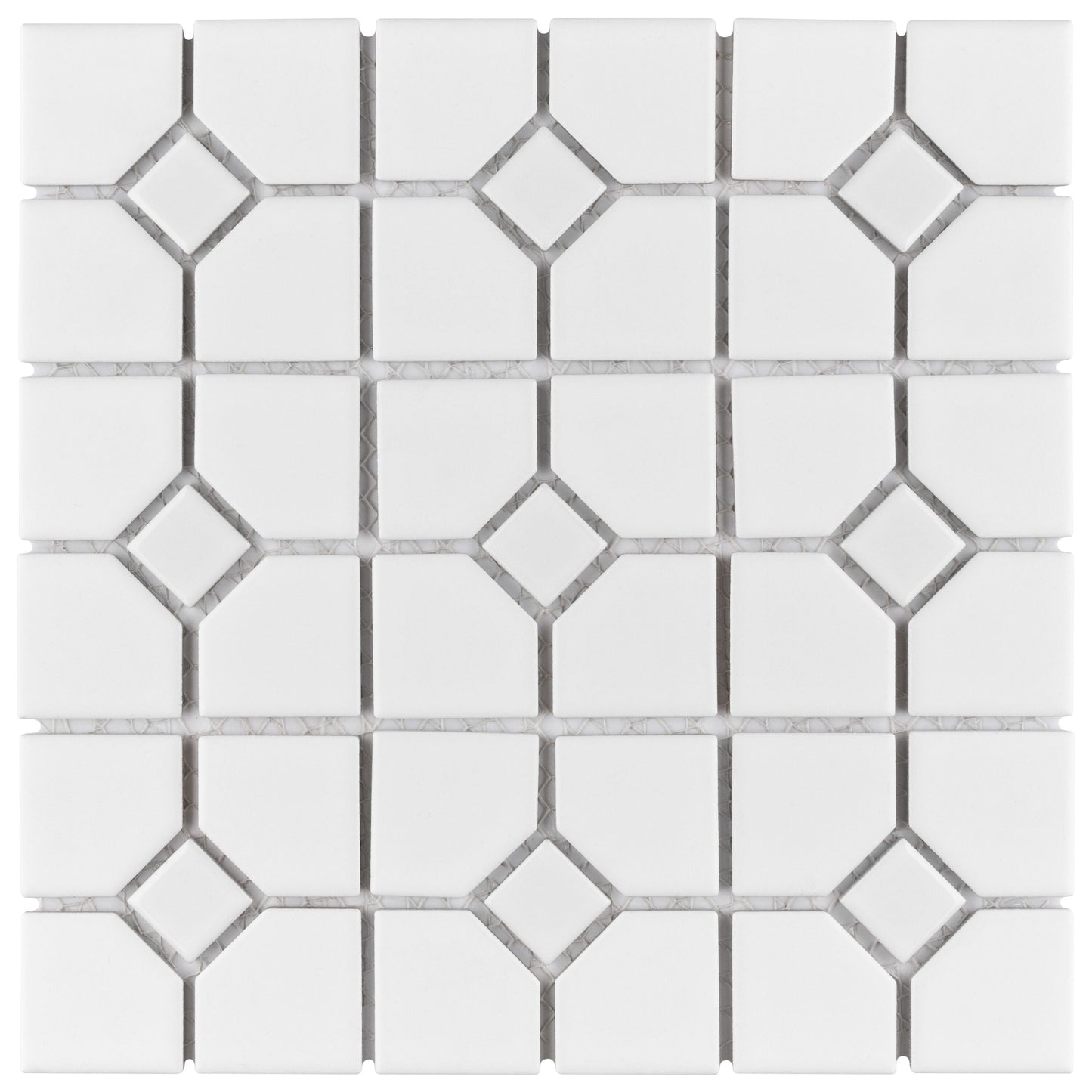 Affinity Tile Oxford Matte White with Glossy White Dot 11-in x 11-in Multi-finish Porcelain Mosaic Floor and Wall Tile product image