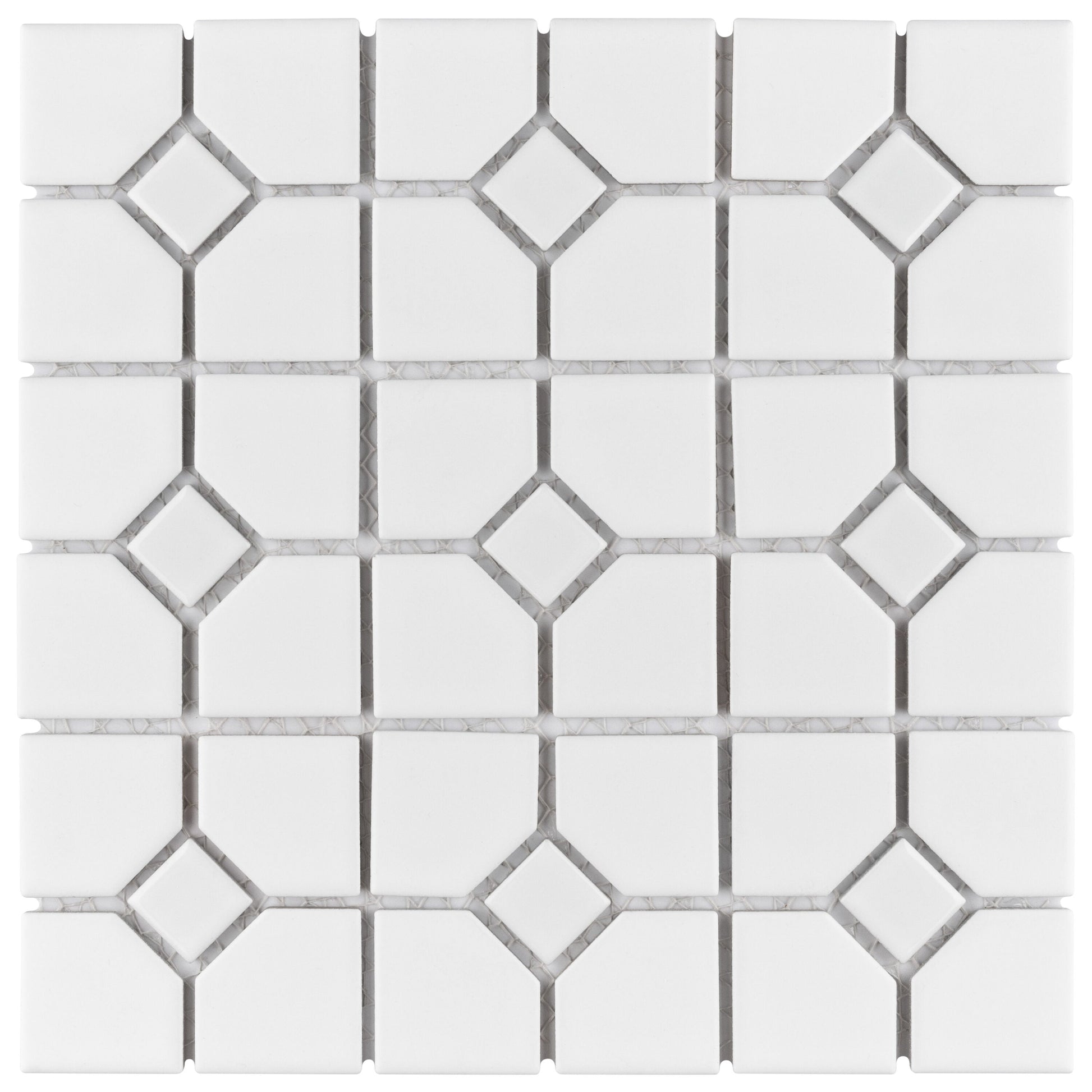 Affinity Tile Oxford Matte White with Glossy White Dot 11-in x 11-in Multi-finish Porcelain Mosaic Floor and Wall Tile product image