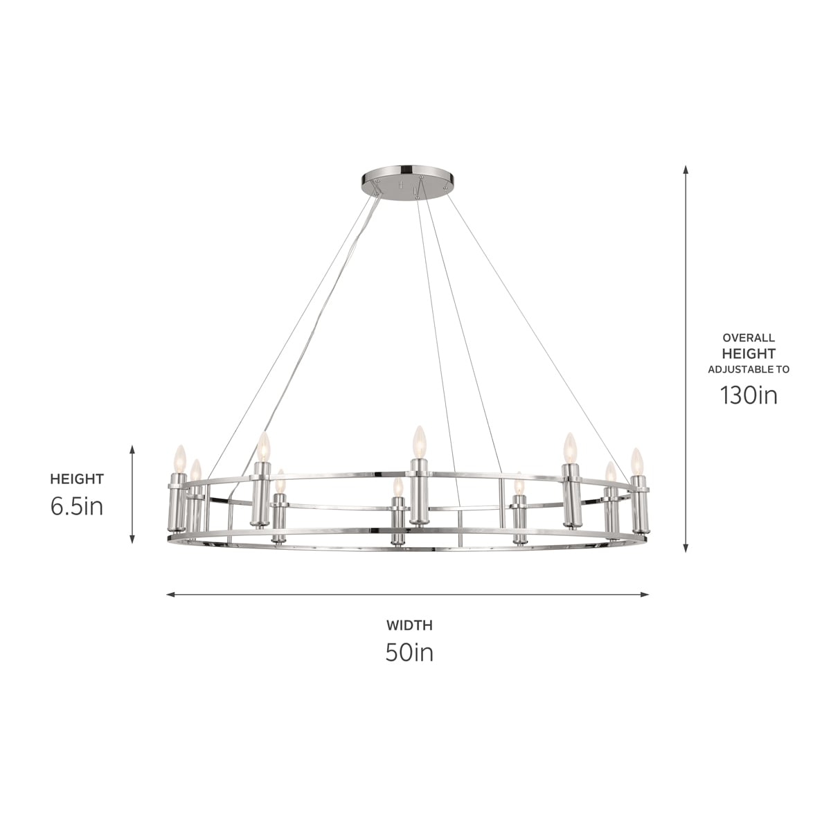 Kichler Rosalind 10-Light Polished Nickel Traditional Chandelier