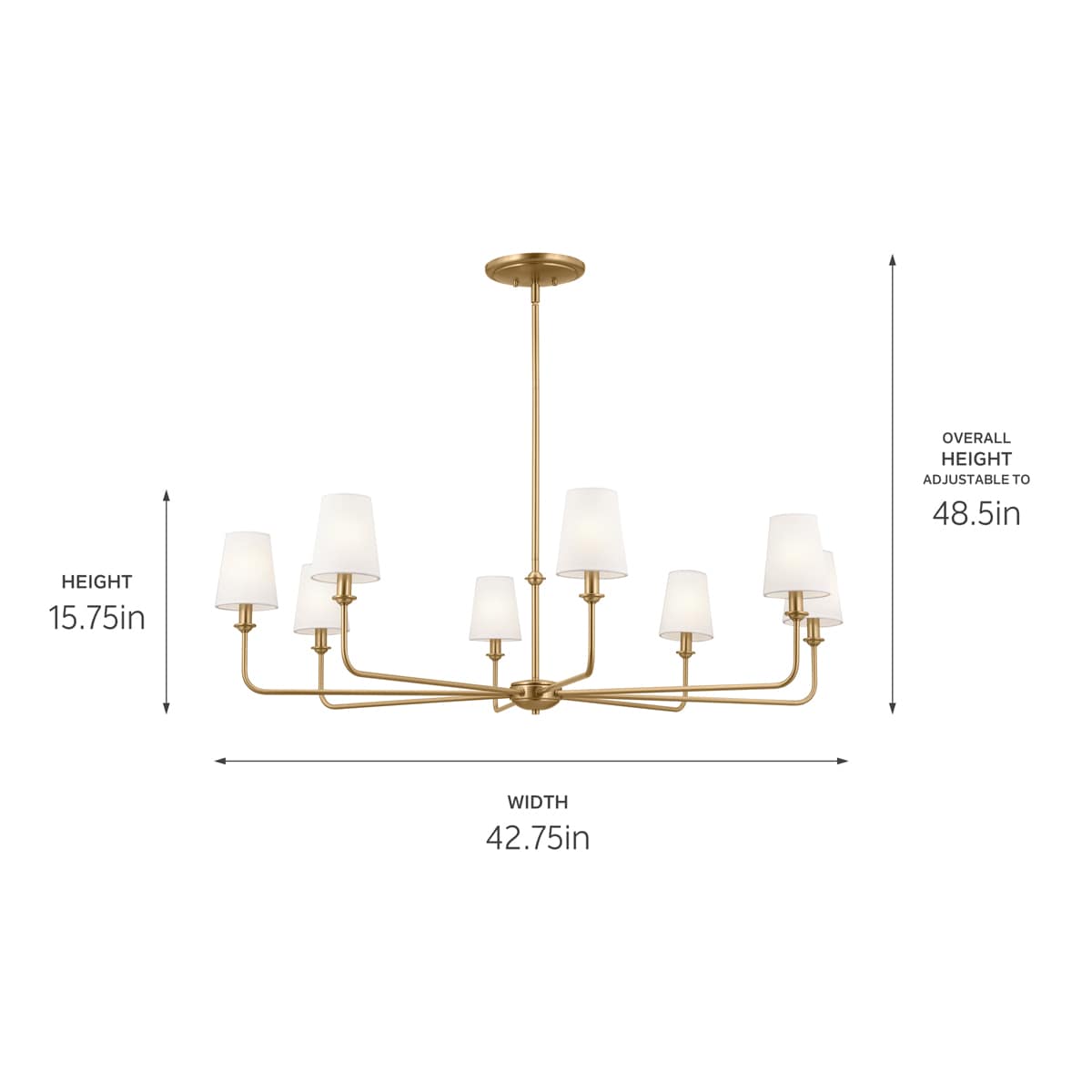 Kichler Pallas 8-Light Brushed Traditional Chandelier
