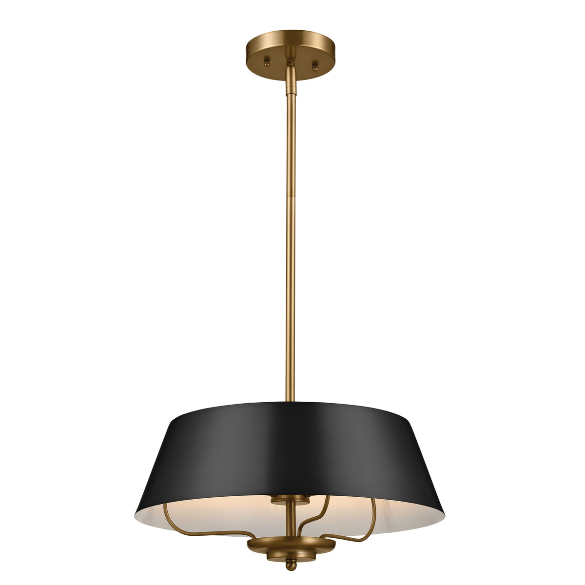 Kichler Luella 3-Light Black Traditional Drum Medium Hanging Convertible Pendant/semi-flush