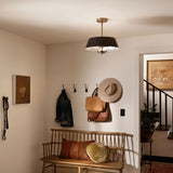 Kichler Luella 3-Light Black Traditional Drum Medium Hanging Convertible Pendant/semi-flush