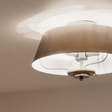 Kichler Luella 3-Light Brushed Natural Brass Traditional Drum Medium Hanging Convertible Pendant/semi-flush
