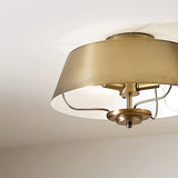 Kichler Luella 3-Light Brushed Natural Brass Traditional Drum Medium Hanging Convertible Pendant/semi-flush