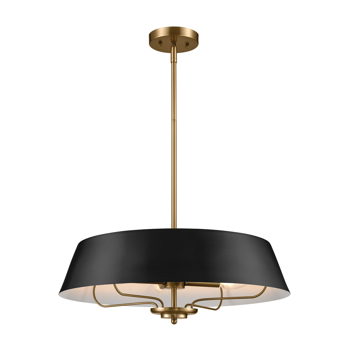 Kichler Luella 4-Light Black Traditional Drum Medium Hanging Convertible Pendant/semi-flush