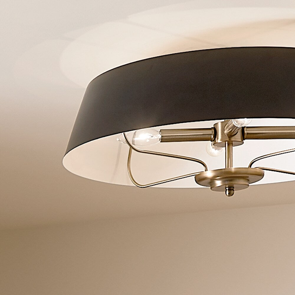 Kichler Luella 4-Light Black Traditional Drum Medium Hanging Convertible Pendant/semi-flush