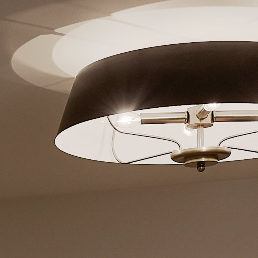 Kichler Luella 4-Light Black Traditional Drum Medium Hanging Convertible Pendant/semi-flush