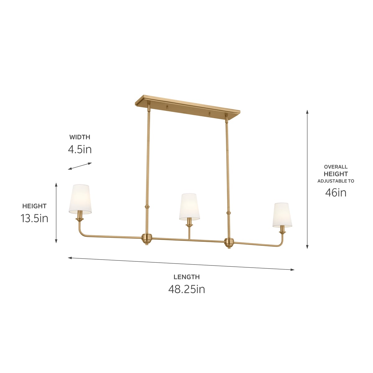 Kichler Pallas 3-Light Brushed Traditional Chandelier