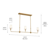 Kichler Pallas 3-Light Brushed Traditional Chandelier