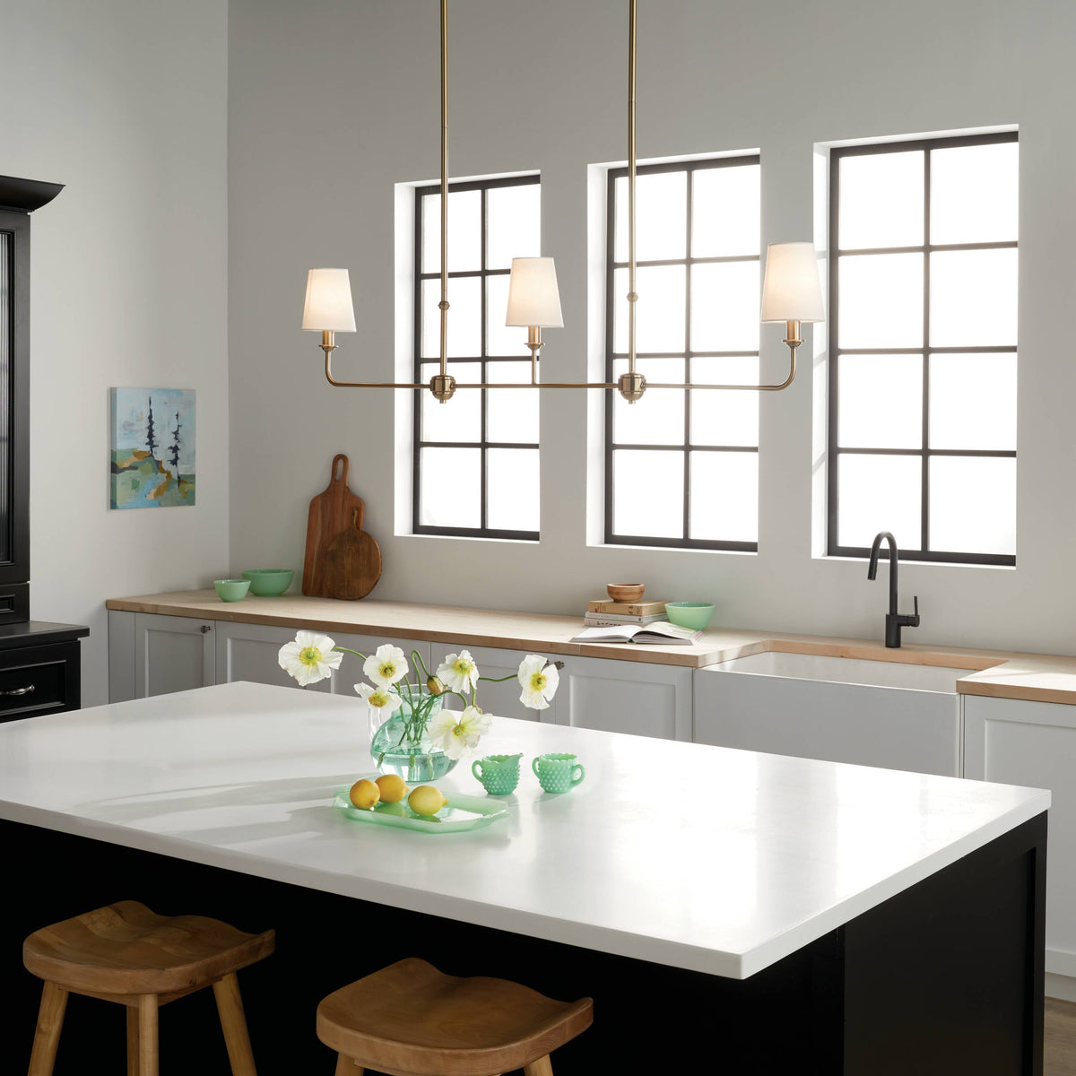 Kichler Pallas 3-Light Brushed Traditional Chandelier