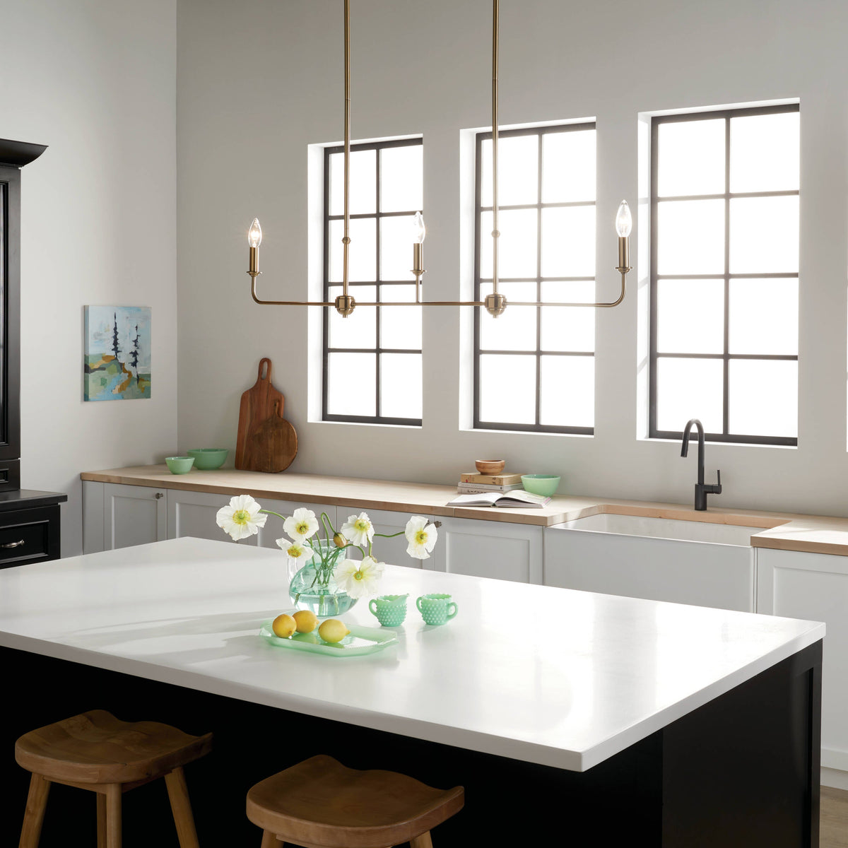 Kichler Pallas 3-Light Brushed Traditional Chandelier