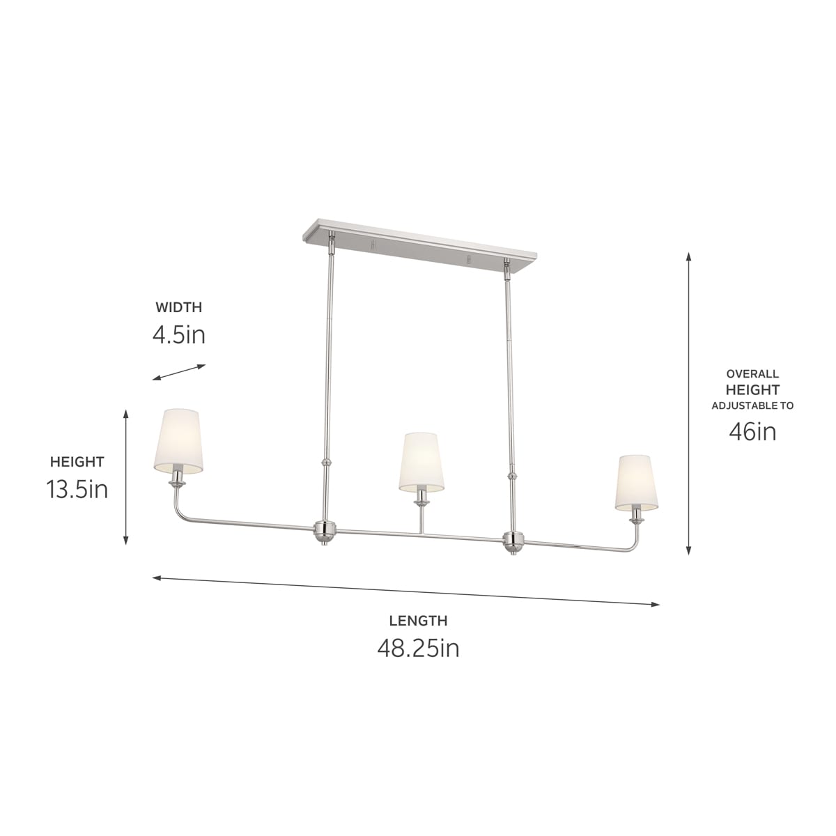 Kichler Pallas 3-Light Polished Nickel Traditional Chandelier